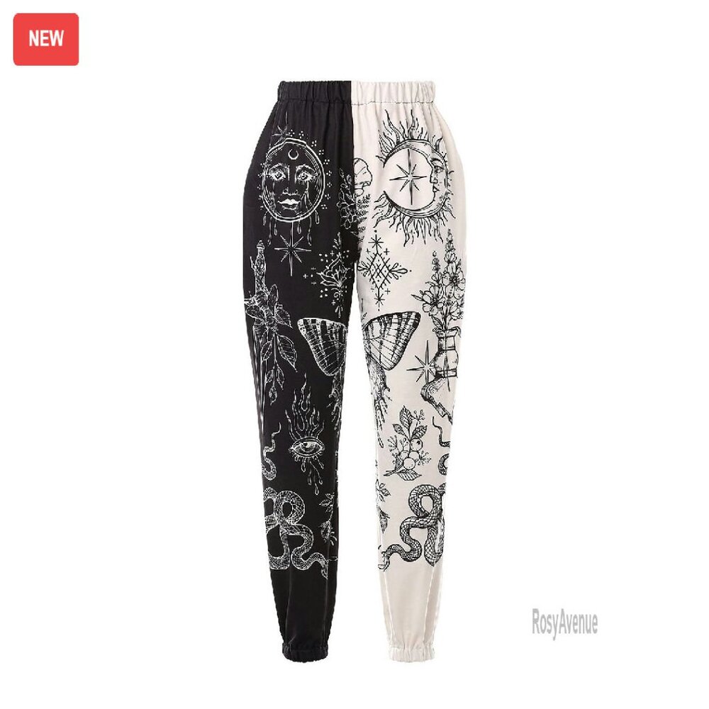 Boho Harem Pants High Waist Patchwork Sweatpants … - image 1